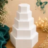 Machetă tort hexagon din polistiren cu 5 etaje