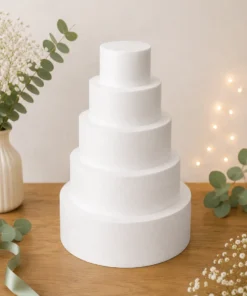 machetă de tort din polistiren rotundă, 5 etaje, lucrată manual Vivocraft