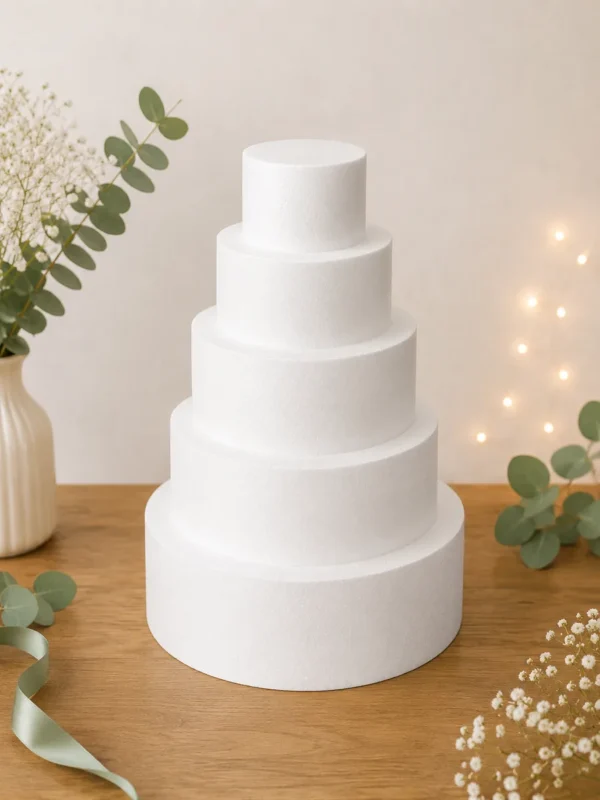machetă de tort din polistiren rotundă, 5 etaje, lucrată manual Vivocraft