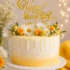 Topper tort You are my sunshine din lemn auriu pe tort